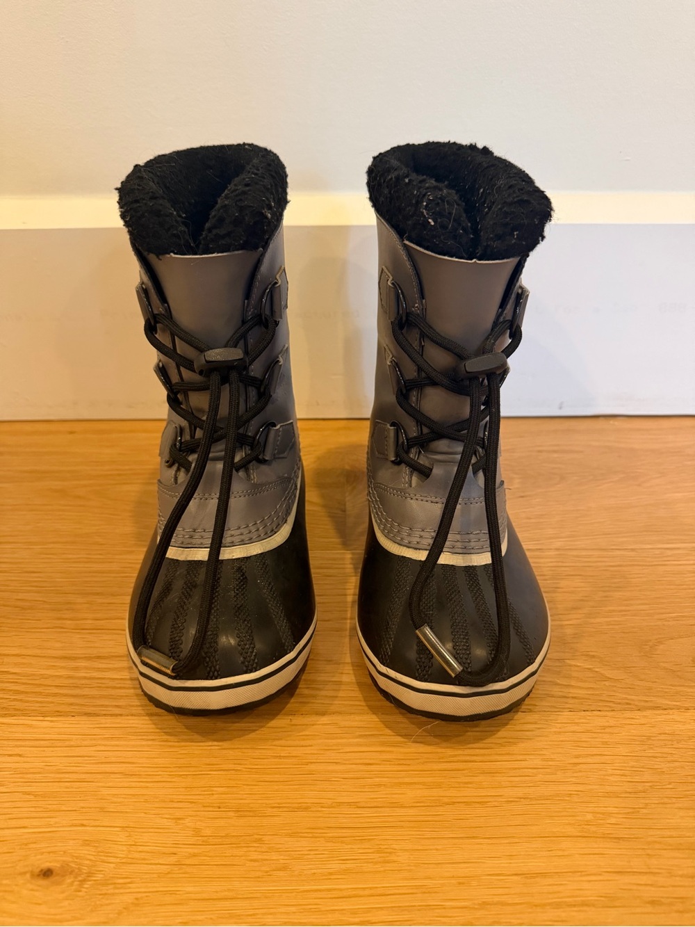 Sorel Kids Black and Gray Winter Duck Boots